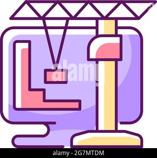 Construction and management simulation game RGB color icon Stock Vector