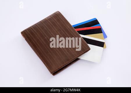 Credit cards in a wallet. Stock Photo
