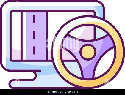 Vehicle simulation RGB color icon Stock Vector