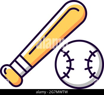 Baseball RGB color icon. Stock Vector
