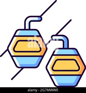 Maokong gondola RGB color icon. Stock Vector