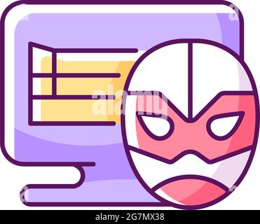 Online wrestling games RGB color icon Stock Vector