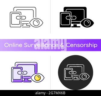 Cross-device tracking icon Stock Vector