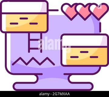 Platform video game RGB color icon Stock Vector