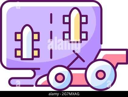 Racing game RGB color icon Stock Vector