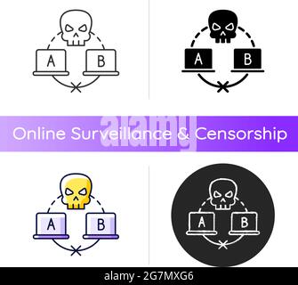 Sniffing attack icon Stock Vector