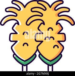 Fried squid RGB color icon. Stock Vector