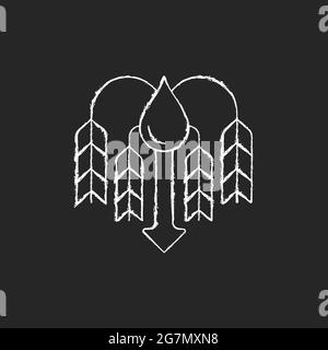 Crop shortage due to water resources lack chalk white icon on dark background Stock Vector
