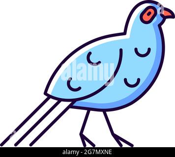 Bird blue RGB color icons set. Stock Vector