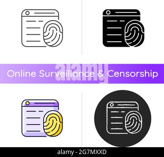 Browser fingerprinting icon Stock Vector