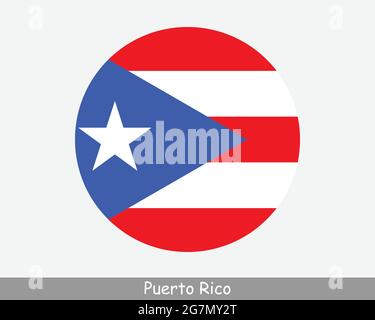 Puerto Rico Badge. Round logo of country with triangular mesh map and ...