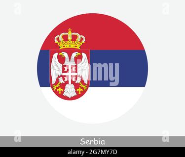 Serbia flag round flat icon, european country vector illustration Stock ...