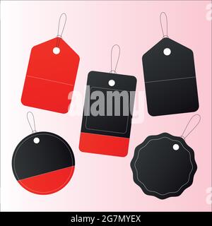 Set of sale tags and stickers, label template. Discount and price tags on paper, blank. Special offer .Vector illustration in flat style. Stock Vector
