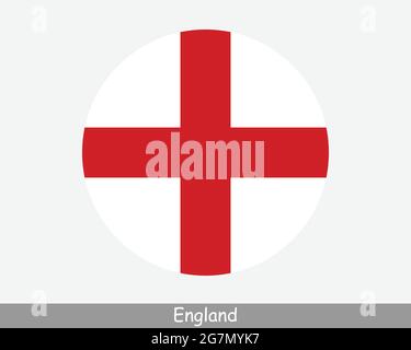 England Round Circle Flag. English Circular Button Banner Icon. United Kingdom Great Britain EPS Vector Stock Vector