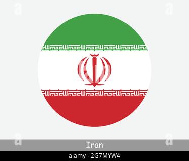 Iran Round Circle Flag. Persia Circular Button Banner Icon. Iranian Persian Flag EPS Vector Stock Vector