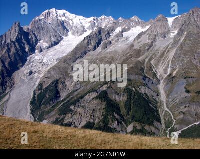 Monte Bianco versante italiano, Italia Stock Photo