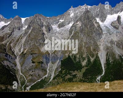 Monte Bianco versante italiano, Italia Stock Photo