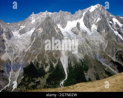 Monte Bianco versante italiano, Italia Stock Photo