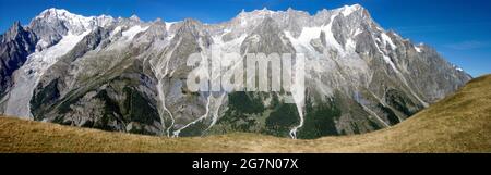 Monte Bianco versante italiano, Italia Stock Photo