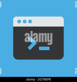 Terminal startup icon, direct access to system via command line - illustration Stock Vector