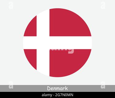 Denmark Round Country Flag. Circular Danish National Flag. Dane Circle ...