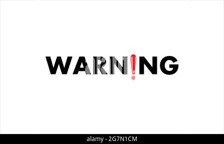 warning sign typographic symbol template icon logo design vector illustration Stock Vector