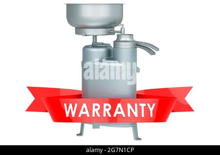 Milk separator warranty concept. 3D rendering isolated on white background Stock Photo