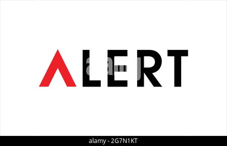 Alert Typography icon logo design illustration Stock Vector