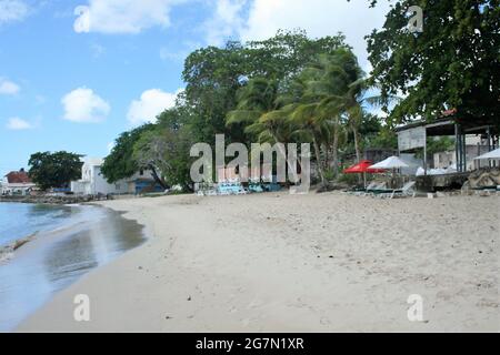 Secluded beach in Barbados Stock Photo