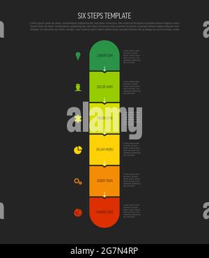 Simple Progress Vector Six vector square flat vertical progress steps template with arrows and ...