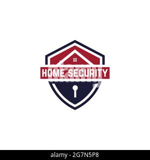 home security logo design badge, smart guard of real estate logo design vector Stock Vector