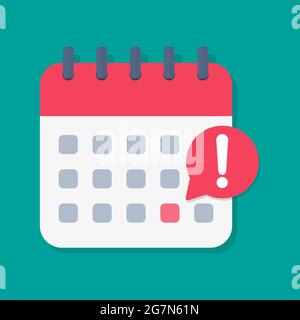 Calendar deadline with clock in a flat design Stock Vector