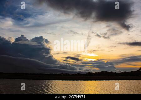 Sky background when at sunset,after glow,cloudy sunset Stock Photo