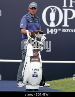 15th July 2021; Royal St Georges Golf Club, Sandwich, Kent, England; The Open Championship, PGA Tour, European Tour Golf, First Round ; Daniel Croft (ENG) on the first tee Credit: Action Plus Sports Images/Alamy Live News Stock Photo