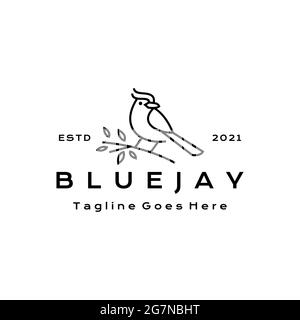 Blue jay bird silhouette logo design vector illustration Stock Vector Image  & Art - Alamy