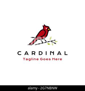 Cardinal Bird Logo Design Vector Illustration Stock Vector