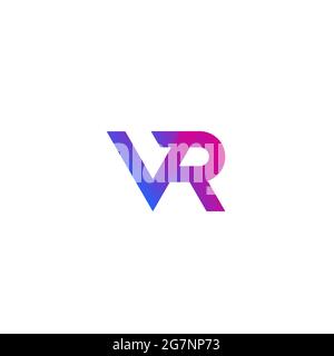 VR letters logo, vector design Stock Vector