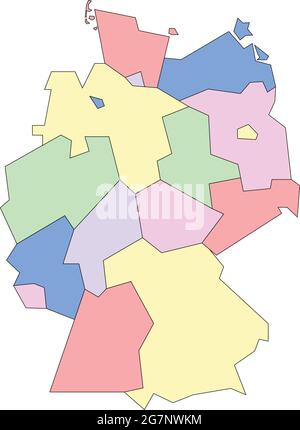 Vector map of Germany to study with outline Stock Vector
