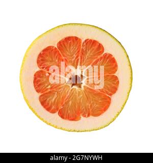 Half a red pamelo isolated on a white background close up Stock Photo