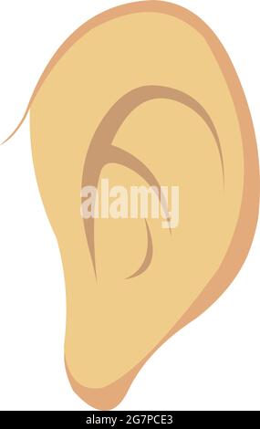Vector emoticon illustration of a human ear Stock Vector