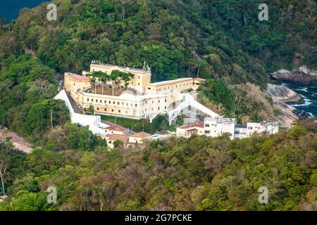 Aerial view of Fortaleza de Sao Joao fortress in Rio de Janeiro, Brazil Stock Photo