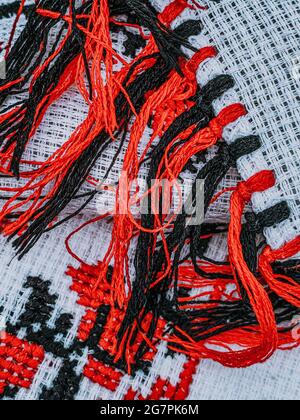 Vertical black and white knitting fabric texture background or knitted ...