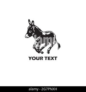 Donkey Logo Vector Template Stock Vector