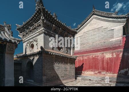 Nanshan Temple in Wutai Mountain at dusk, Shanxi Province, China Stock Photo