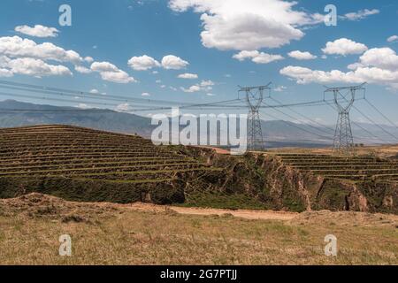 Rural Natural Landscape of Loess Plateau in Shanxi Province, China Stock Photo