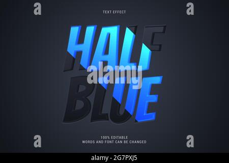 half blue text effect 100% editabe vector image Stock Vector