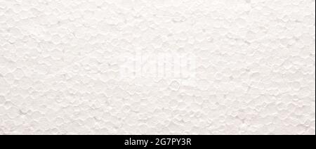 Texture of polystyrene board, close up as background, packing or insulation concept, header or backdrop Stock Photo