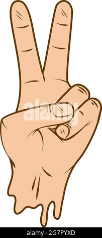 peace and love hand left Stock Vector