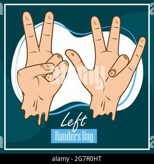 left handers day card Stock Vector