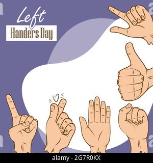 left handers day banner Stock Vector